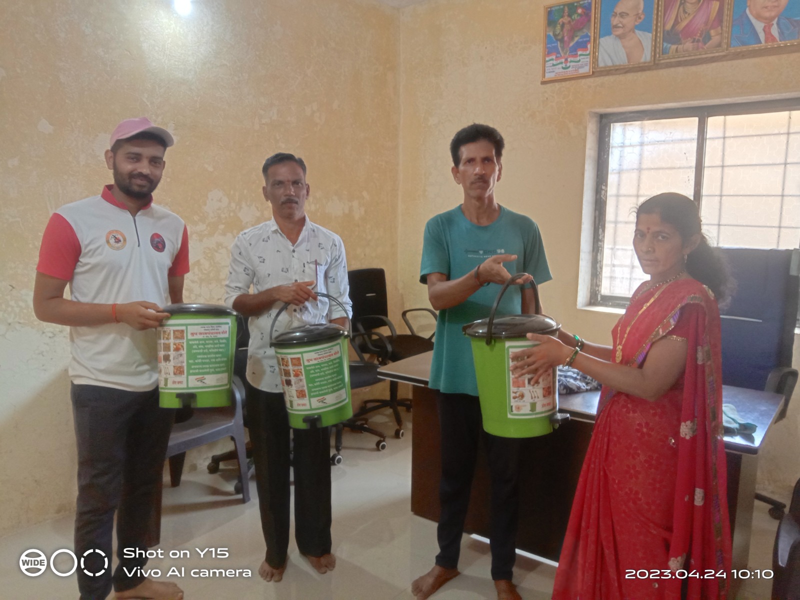 Free Distribution of Garbage Bins for Village Cleanliness