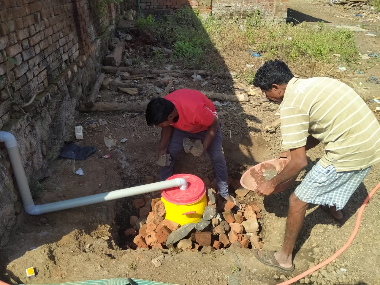 Construction of Individual soak pits for Wastewater Management